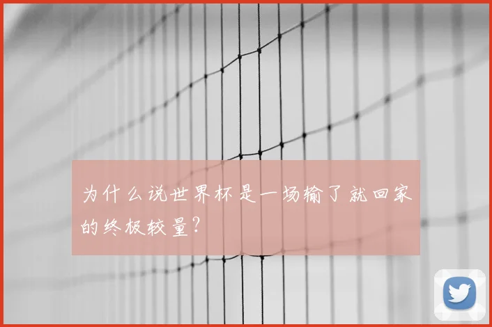 为什么说世界杯是一场输了就回家的终极较量？