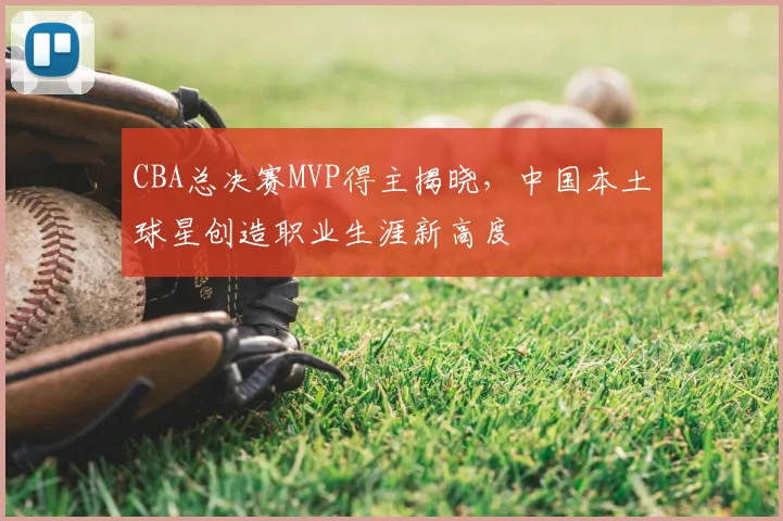 CBA总决赛MVP得主揭晓，中国本土球星创造职业生涯新高度